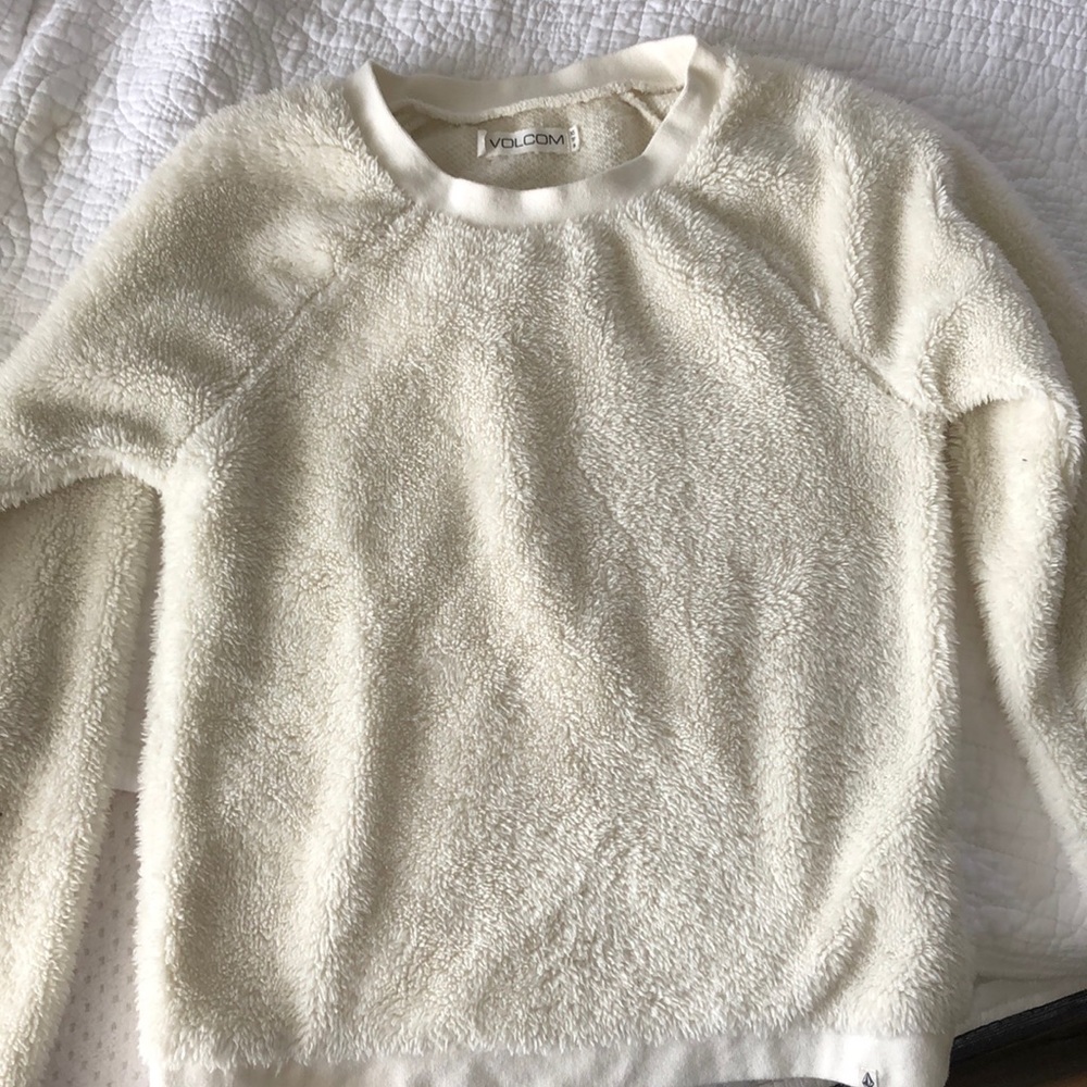 Volcom White Fuzzy Sweatshirt
